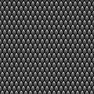Black Scales Seamless Pattern Texture. Stock Vector Illustration