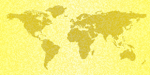 Map of the world, yellow abstract travel background
