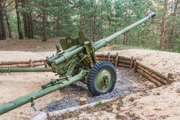 Artillery gun from World War II in Belarus