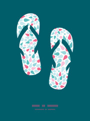 Vector abstract colorful drops flip flops silhouettes pattern