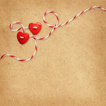 Two hearts tied