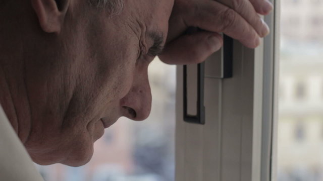 Depressed old man
