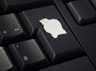 Keyboard with return key in the shape of Ivory Coast.(series)