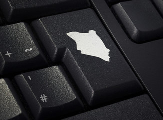 Keyboard with return key in the shape of Kenya.(series)