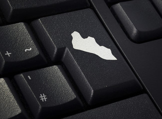 Keyboard with return key in the shape of Liberia.(series)