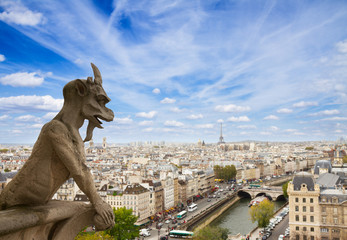 Fototapeta premium Gargulec w katedrze Notre Dame we Francji