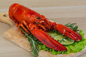 Red boiled lobster