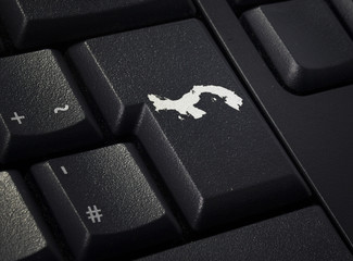 Keyboard with return key in the shape of Panama.(series)