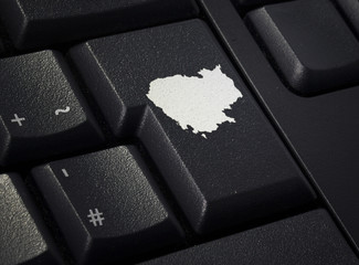 Keyboard with return key in the shape of Cambodia.(series)