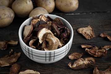 Porcini mushrooms and potato