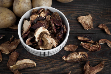 Porcini mushrooms and potato