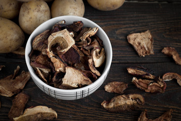 Porcini mushrooms and potato