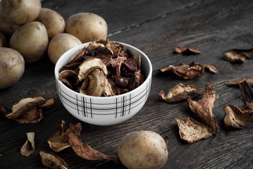 Porcini mushrooms and potato