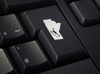 Keyboard with return key in the shape of Manitoba.(series)