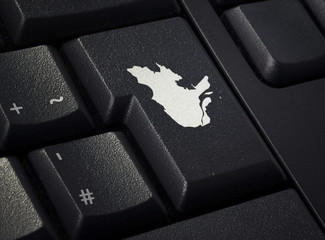 Keyboard with return key in the shape of Quebec.(series)