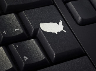 Keyboard with return key in the shape of USA.(series)