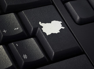 Keyboard with return key in the shape of Bulgaria.(series)