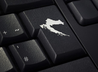 Keyboard with return key in the shape of Croatia.(series)