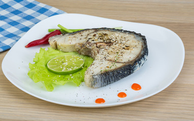 Grilled shark steak
