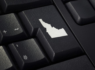 Keyboard with return key in the shape of Idaho.(series)