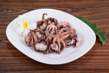 Boiled octopus
