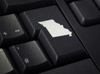 Keyboard with return key in the shape of Missouri.(series)