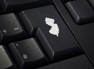 Keyboard with return key in the shape of New Jersey.(series)