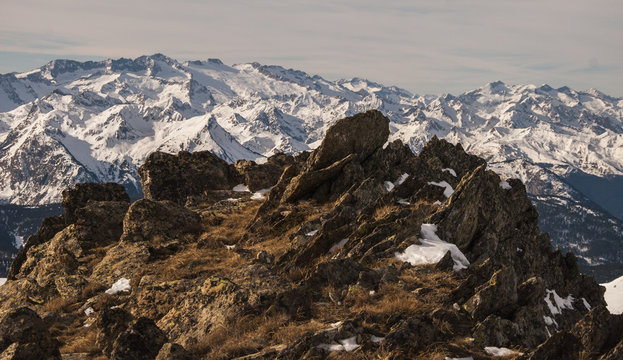 Aneto Peak (highest in Pyrenees) from Muntanyo Peak