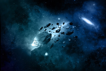 Fictional space background with meteorites © Kirsty Pargeter
