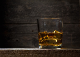 Whiskey Bourbon in a Glass with Ice