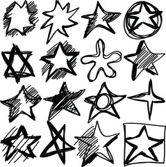 Star doodles, hand drawn  illustration