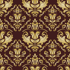 Golden Pattern in the style of Baroque. Abstract Vector