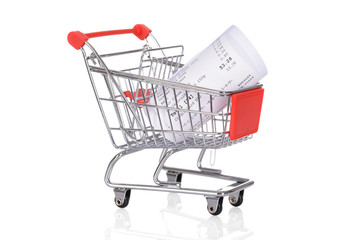 Shopping Trolley With Rolled Receipts