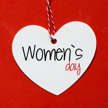 Women's day heart shape card