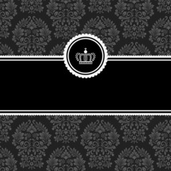 Frame on Damask Background