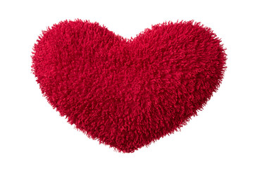 Red fluffy plush heart valentine wedding