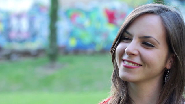portrait of beautiful woman that is laughing - wellness - happiness