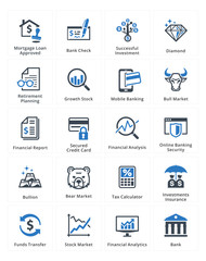Personal & Business Finance Icons Set 1 - Blue Series