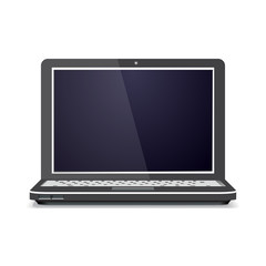 laptop with shadow on white background