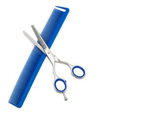 Scissors and hairbrush 