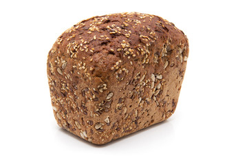 Baked rye bread with seeds 