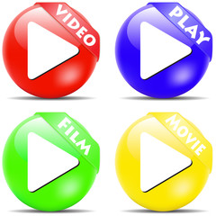 Button with shadow and colored inscription.