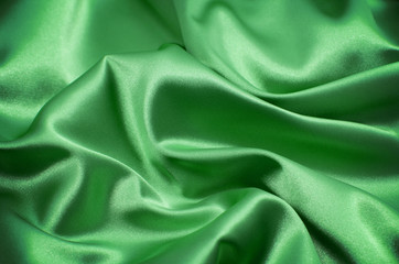 Fototapeta premium Green satin close up
