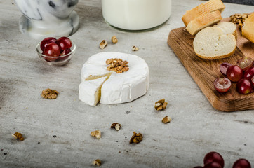 Fresh camembert from organic farms
