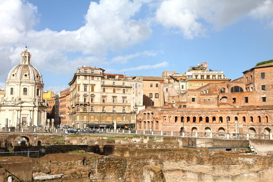 Ancient Trajan's Forum in Rome