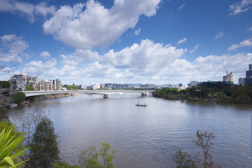 Fototapeta na wymiar The view from Kangaroo Point in Brisbane City in Queensland.