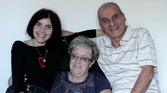 smiling hapy family portrait