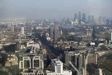 Aerial view of London from Walkie Talkie building