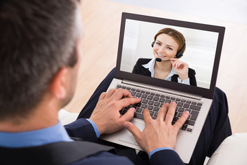 Businessman Video Chatting