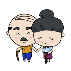 Elderly couple love forever